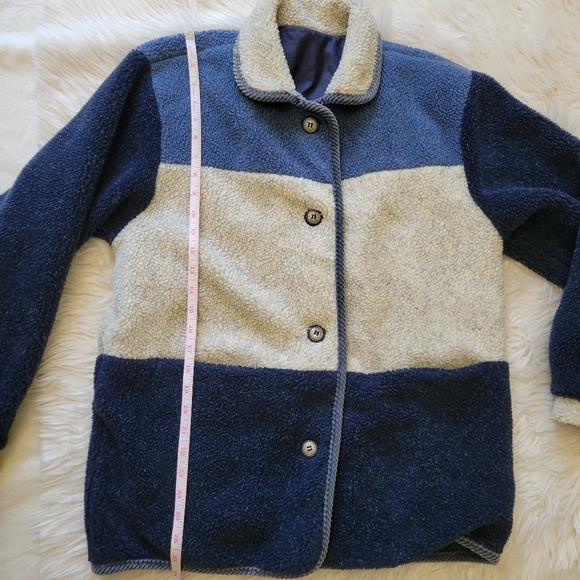 CS Signature Jacket Sz S Reversible Sherpa Windbreaker Blue Colorblock Coat Vtg - Picture 8 of 14